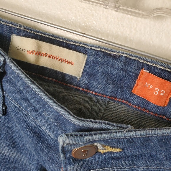 Anthropologie Pilcro and the Letterpress Patched Distressed Jeans Blue Size 32 - Picture 10 of 13